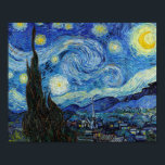 Vincent Van Gogh Starry Night Vintage Fine Art Poster<br><div class="desc">Vincent Van Gogh Starry Night Vintage Fine Art Poster</div>