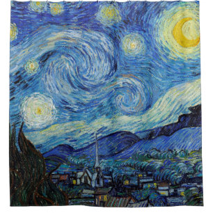 Vincent Van Gogh Starry Night Vintage Fine Art Shower Curtain