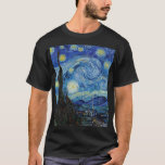 Vincent Van Gogh Starry Night Vintage Fine Art T-Shirt<br><div class="desc">Vincent Van Gogh Starry Night Vintage Fine Art T-shirt</div>