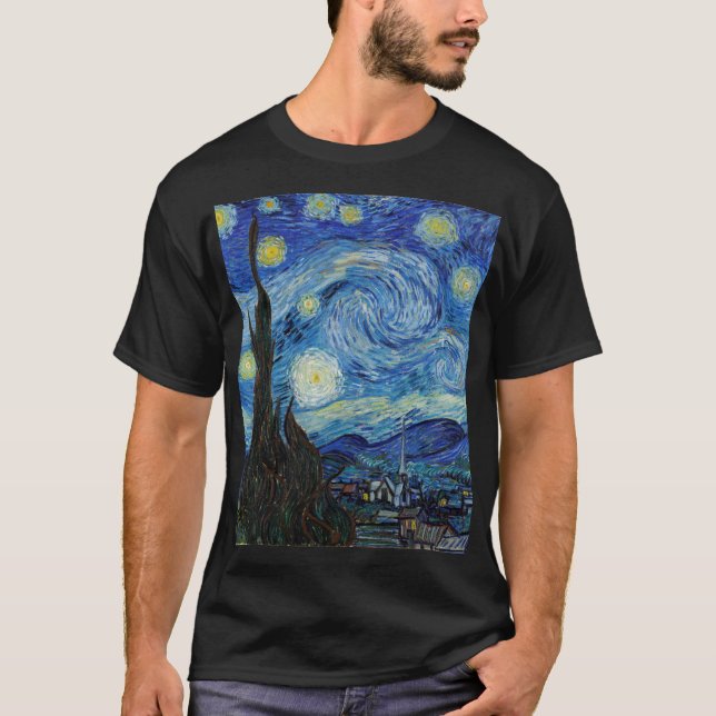 Vincent Van Gogh Starry Night Vintage Fine Art T-Shirt (Front)