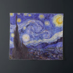 Vincent Van Gogh Starry Night Vintage Fine Art Tapestry<br><div class="desc">Vincent van Gogh Starry Night Fine Art Painting Starry Night is a painting by Dutch post-impressionist artist Vincent van Gogh. The blue night sky is filled with swirling clouds, stars, and a bright crescent moon. The Starry Night is the only nocturne in the series of views from his bedroom window....</div>