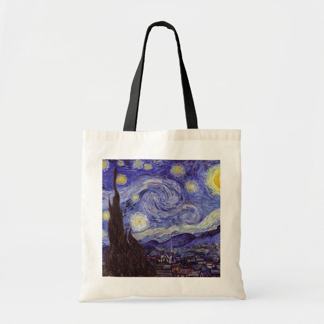 Vincent Van Gogh Starry Night Vintage Fine Art Tote Bag (Front)