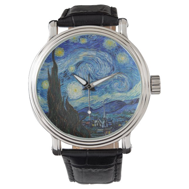 Vincent Van Gogh Starry Night Vintage Fine Art Watch (Front)