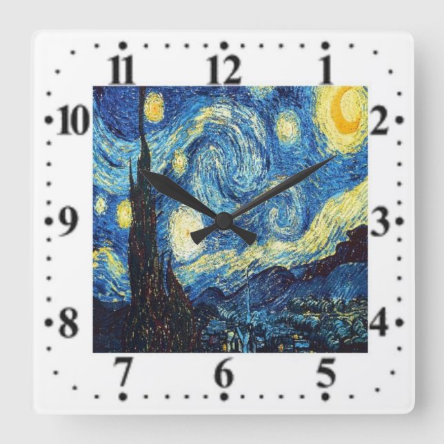 Vincent Van Gogh Starry Night Wall Clock (Front)