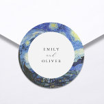 Vincent Van Gogh Starry Night Wedding Classic Round Sticker<br><div class="desc">Vincent Van Gogh Starry Night Wedding Sticker</div>