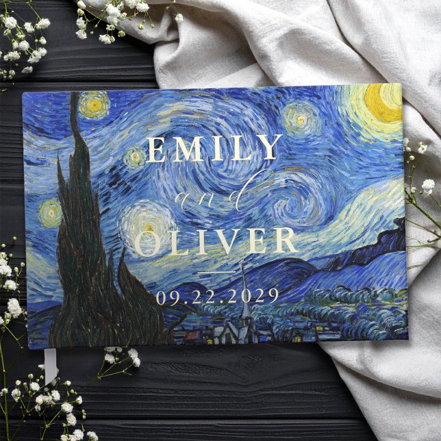 Vincent Van Gogh Starry Night Wedding Guest Book (Creator Uploaded)