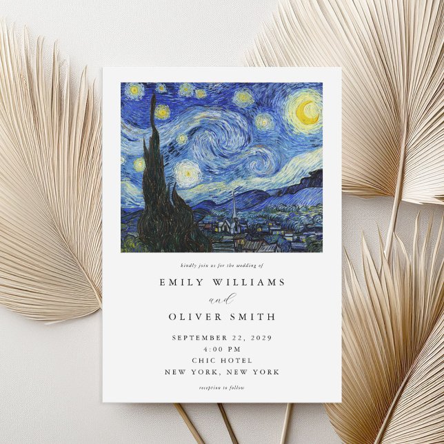 Vincent Van Gogh Starry Night Wedding Invitation (Creator Uploaded)