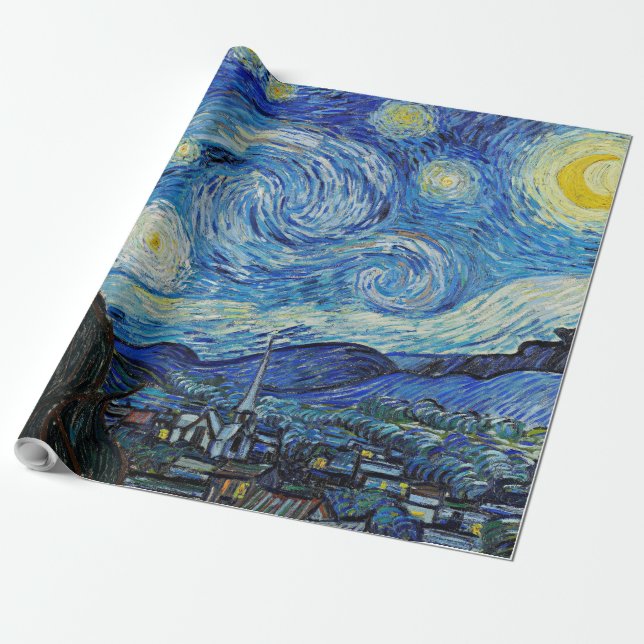 Vincent van Gogh, Starry Night Wrapping Paper (Unrolled)