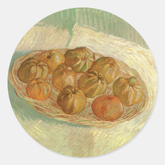Vincent van Gogh - Still Life Basket of Apples Classic Round Sticker