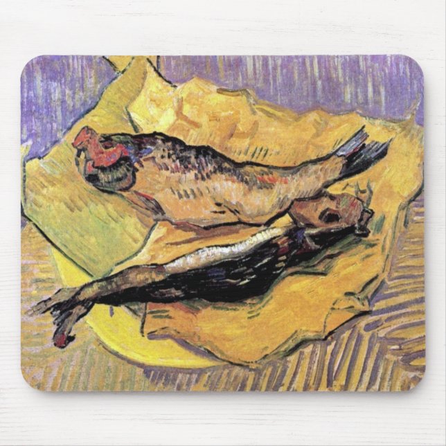 Vincent Van Gogh - Still Life Bloaters Fine Art Mouse Mat (Front)