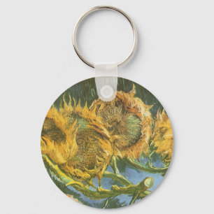 Vincent van Gogh - Still Life: Four Cut Sunflowers Key Ring