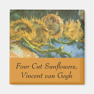 Vincent van Gogh - Still Life: Four Cut Sunflowers Magnet