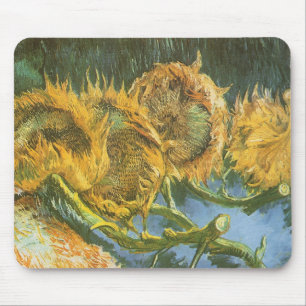Vincent van Gogh - Still Life: Four Cut Sunflowers Mouse Mat