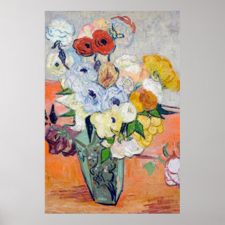 Vincent Van Gogh - Still Life - Japanese Vase Poster