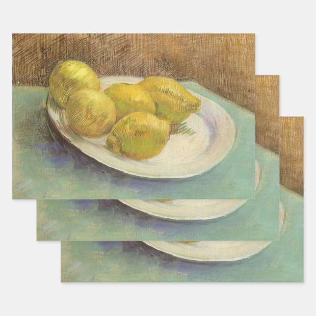 Vincent van Gogh - Still Life Lemons on a Plate Wrapping Paper Sheet (Set)