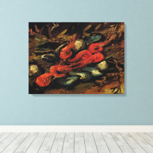 Vincent van Gogh - Still Life Mussels and Shrimp Canvas Print