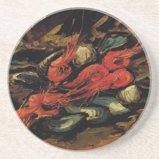 Vincent van Gogh - Still Life Mussels and Shrimp Coaster (Front)