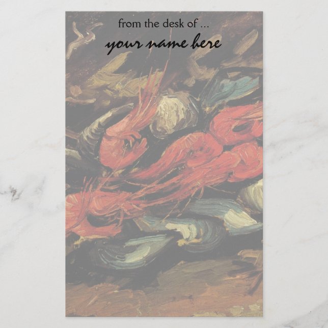 Vincent van Gogh - Still Life Mussels and Shrimp Stationery (Front)