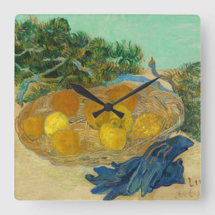 Vincent Van Gogh Still Life of Oranges and Lemon Square Wall Clock