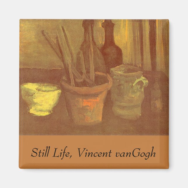 Vincent van Gogh - Still Life Paintbrushes in Pot Magnet (Front)