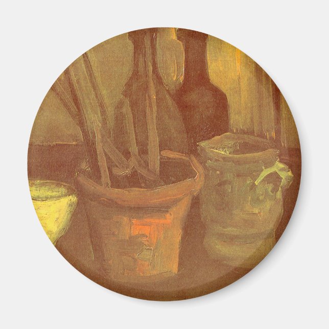 Vincent van Gogh - Still Life Paintbrushes in Pot Magnet (Front)