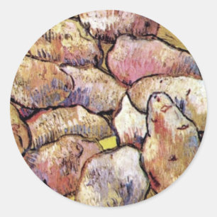 Vincent Van Gogh - Still Life Potatoes Fine Art Classic Round Sticker