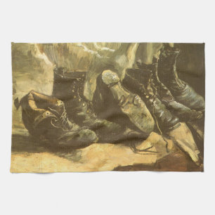 Vincent van Gogh - Still Life Three Pairs of Shoes Tea Towel