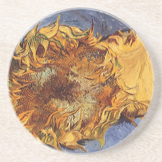 Vincent van Gogh - Still Life: Two Cut Sunflowers Coaster (Front)