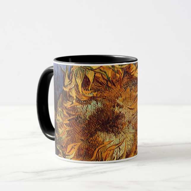 Vincent van Gogh - Still Life: Two Cut Sunflowers Mug (Front Left)