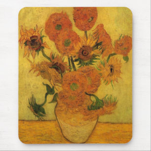 Vincent van Gogh Still Life Vase w 15 Sunflowers Mouse Mat