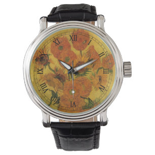 Vincent van Gogh Still Life Vase w 15 Sunflowers Watch