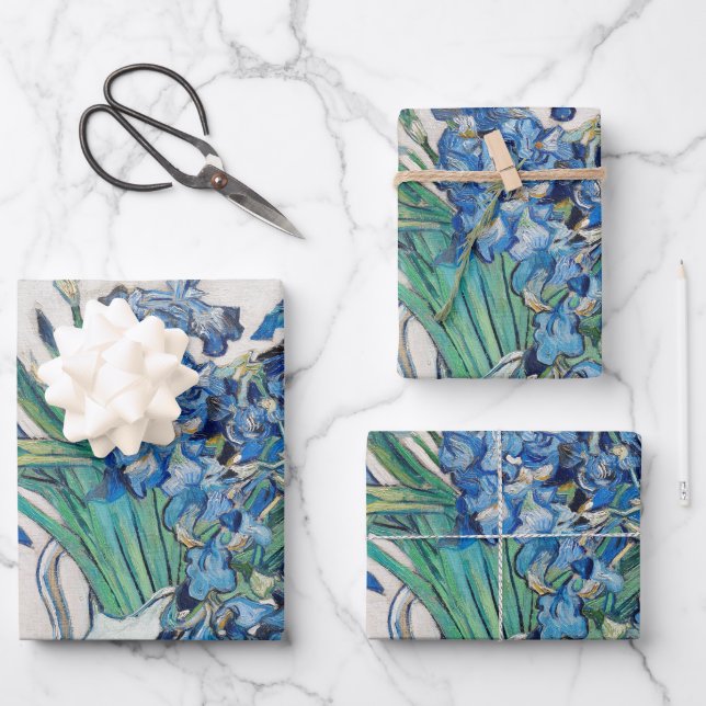 Vincent van Gogh - Still Life: Vase with Irises Wrapping Paper Sheet (Front)