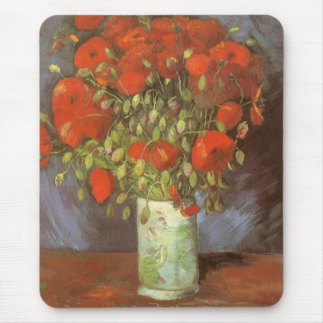 Vincent van Gogh Still Life Vase with Red Poppies Mouse Mat (Front)