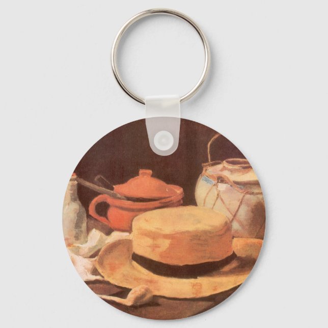 Vincent van Gogh - Still Life w Yellow Straw Hat Key Ring (Front)