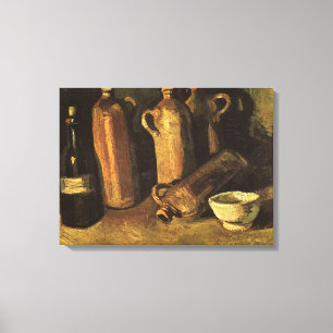 Vincent van Gogh - Still Life with 4 Stone Bottles Canvas Print