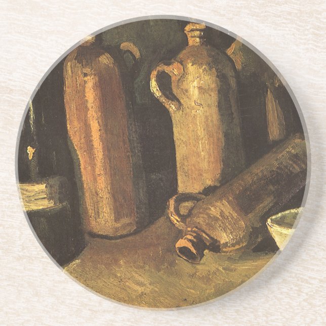 Vincent van Gogh - Still Life with 4 Stone Bottles Coaster (Front)