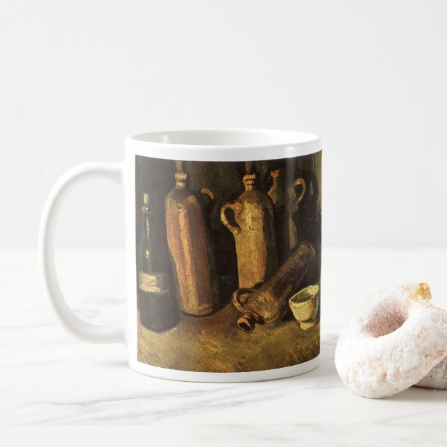 Vincent van Gogh - Still Life with 4 Stone Bottles Coffee Mug (With Donut)