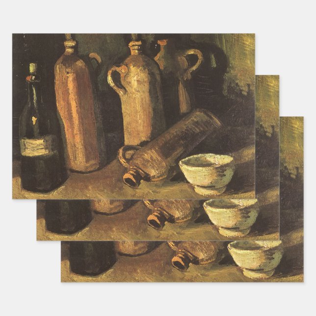 Vincent van Gogh - Still Life with 4 Stone Bottles Wrapping Paper Sheet (Set)