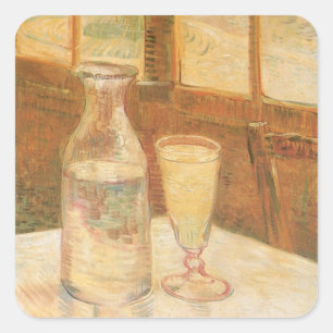 Vincent van Gogh - Still Life with Absinthe Square Sticker