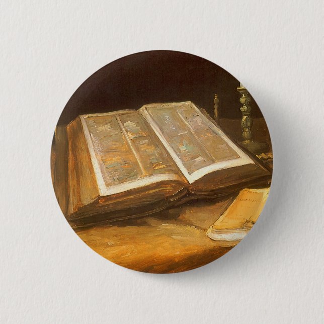 Vincent van Gogh - Still Life with Bible 6 Cm Round Badge (Front)