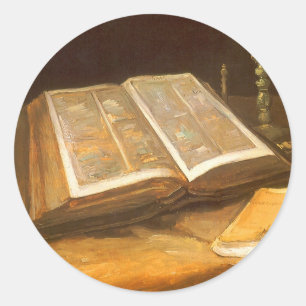 Vincent van Gogh - Still Life with Bible Classic Round Sticker