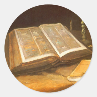 Vincent van Gogh - Still Life with Bible Classic Round Sticker