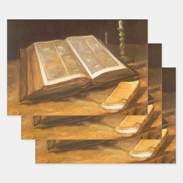 Vincent van Gogh - Still Life with Bible Wrapping Paper Sheet (Set)