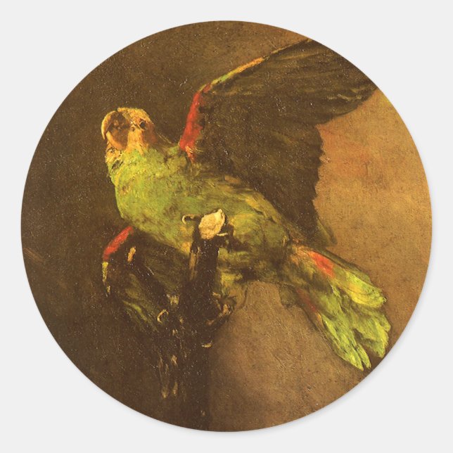 Vincent van Gogh - Still Life with Green Parrot Classic Round Sticker (Front)