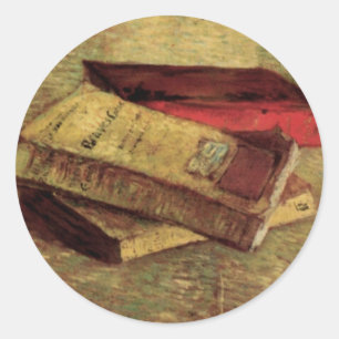 Vincent van Gogh - Still Life with Three Books Classic Round Sticker