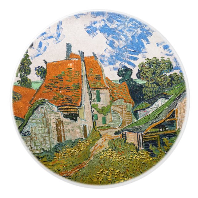 Vincent van Gogh - Street in Auvers-sur-Oise Ceramic Knob (Front)