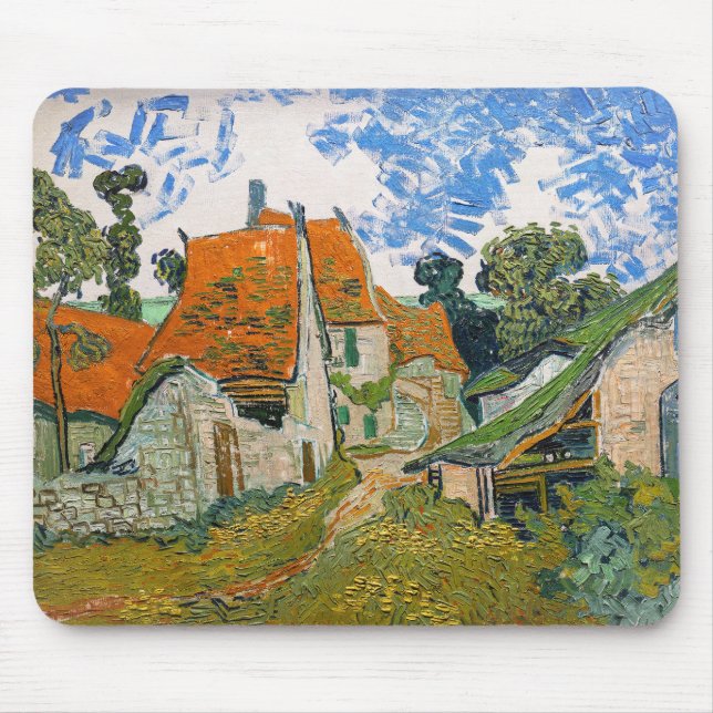 Vincent van Gogh - Street in Auvers-sur-Oise Mouse Mat (Front)
