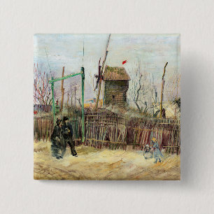 Vincent van Gogh - Street Scene in Montmartre 15 Cm Square Badge