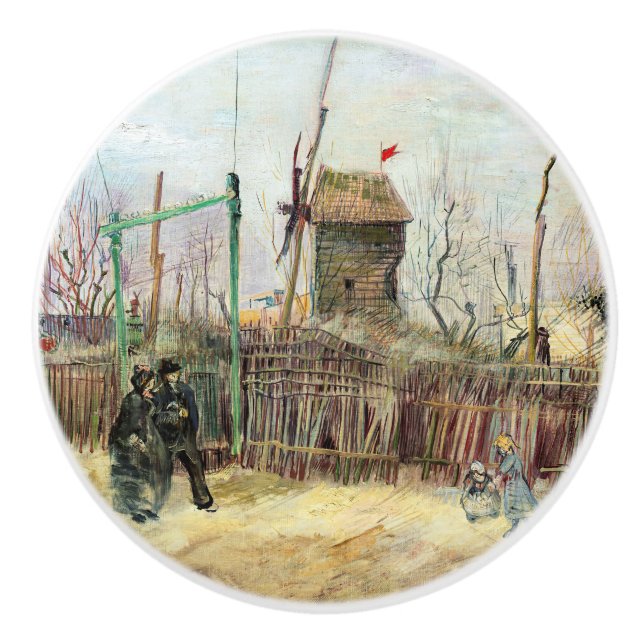 Vincent van Gogh - Street Scene in Montmartre Ceramic Knob (Front)