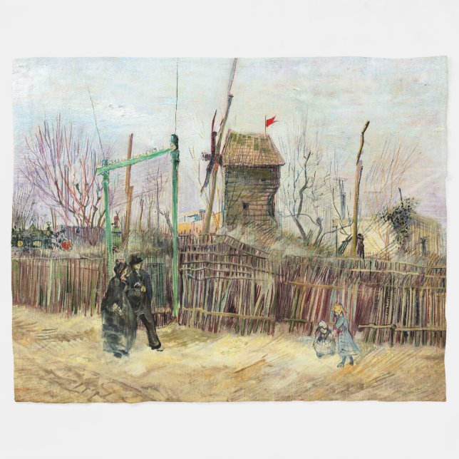 Vincent van Gogh - Street Scene in Montmartre Fleece Blanket (Front (Horizontal))